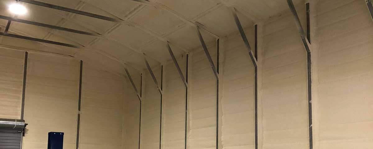 Closed Cell Spray Foam Applied To Metal Pole Barn In Livingston TX