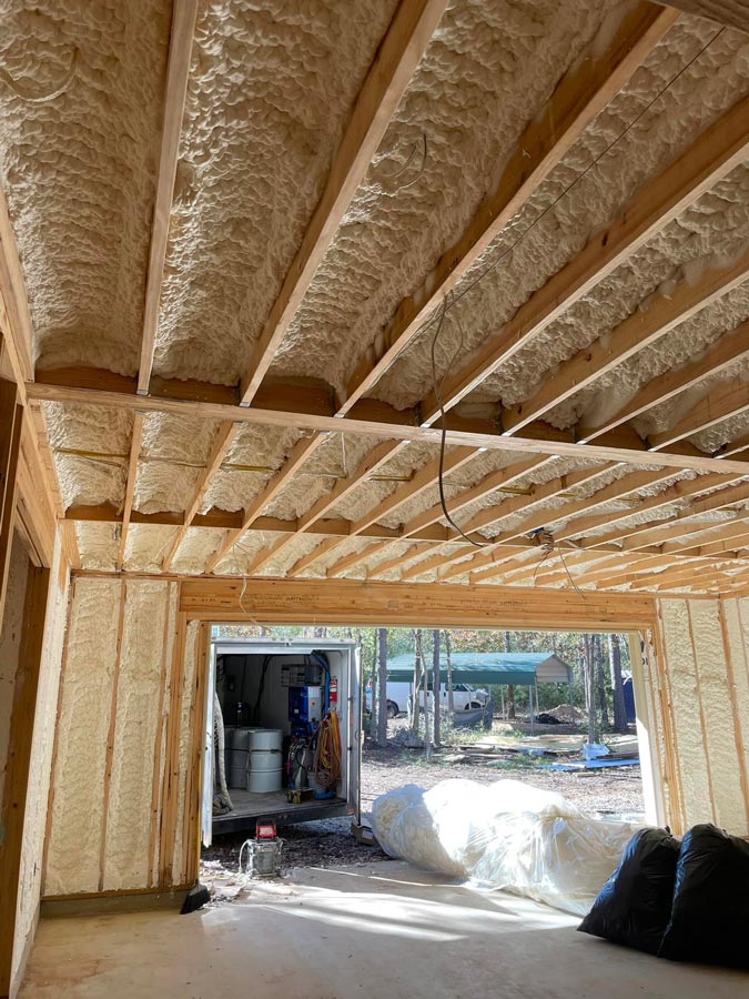 New Home Garage Spray Foam Installation in Livingston, TX